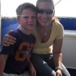 wyatt and mom on boat